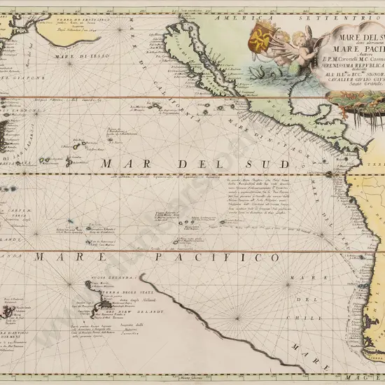 Maria Vincenzo Coronelli - Mare del Sud detto altrimenti Mare Pacifico c1696