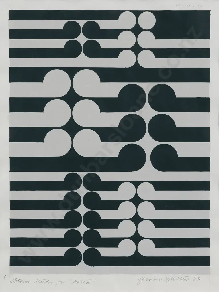 Gordon Walters (1919-1995) - Colour Study for 'Aotea' Image 1++