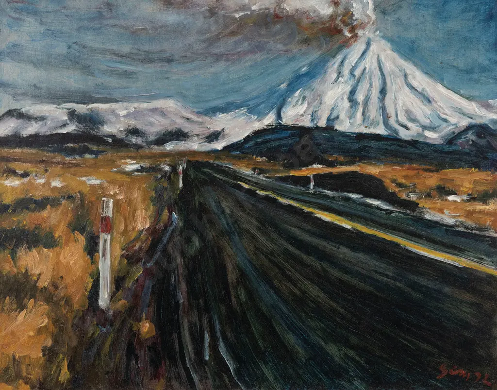 Sam Cairncross (1913-76) - Ngaruhoe and the Desert Road Image 1++