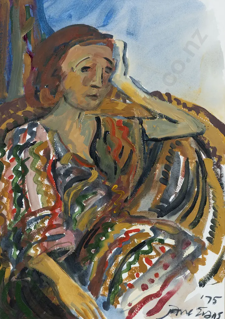 Jane Evans (1946 - 2012) - Untitled Portrait Image 1++