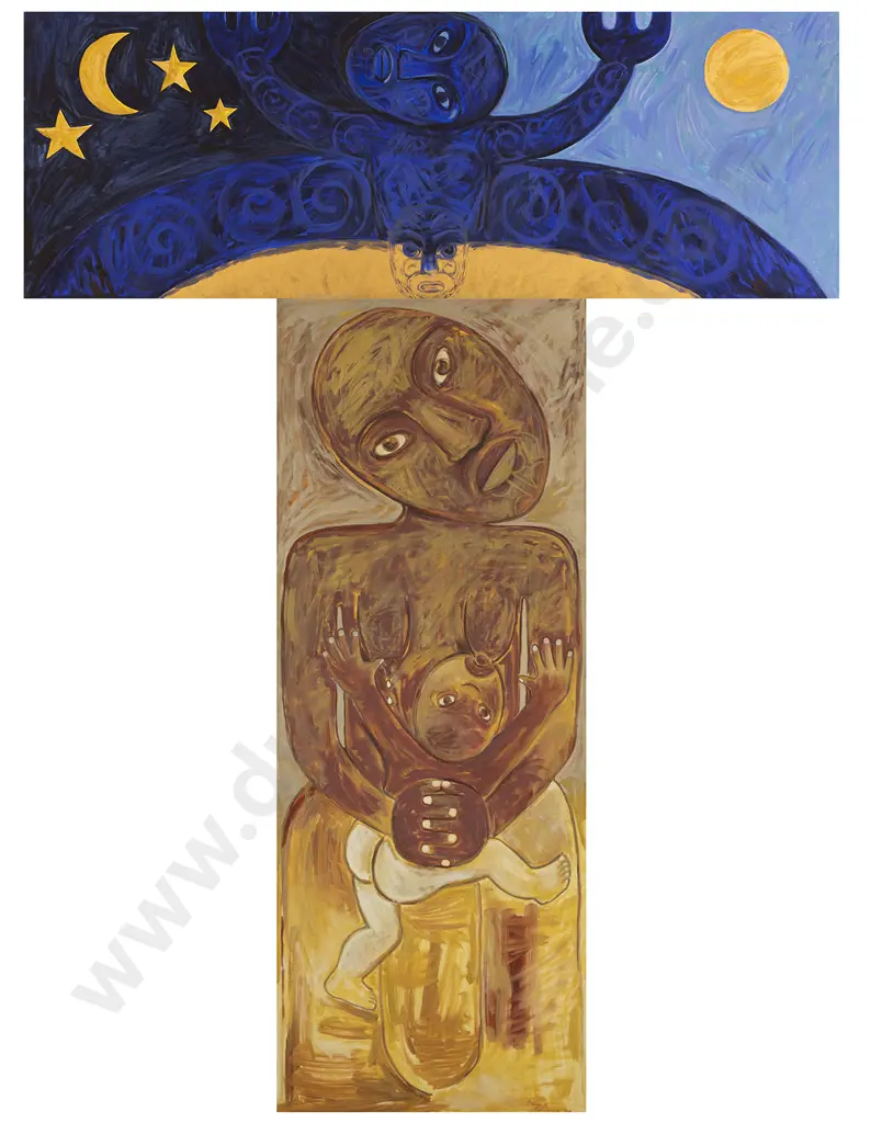 Robyn Kahukiwa (b 1938) - Ranginui and Papatūānuku Image 1++