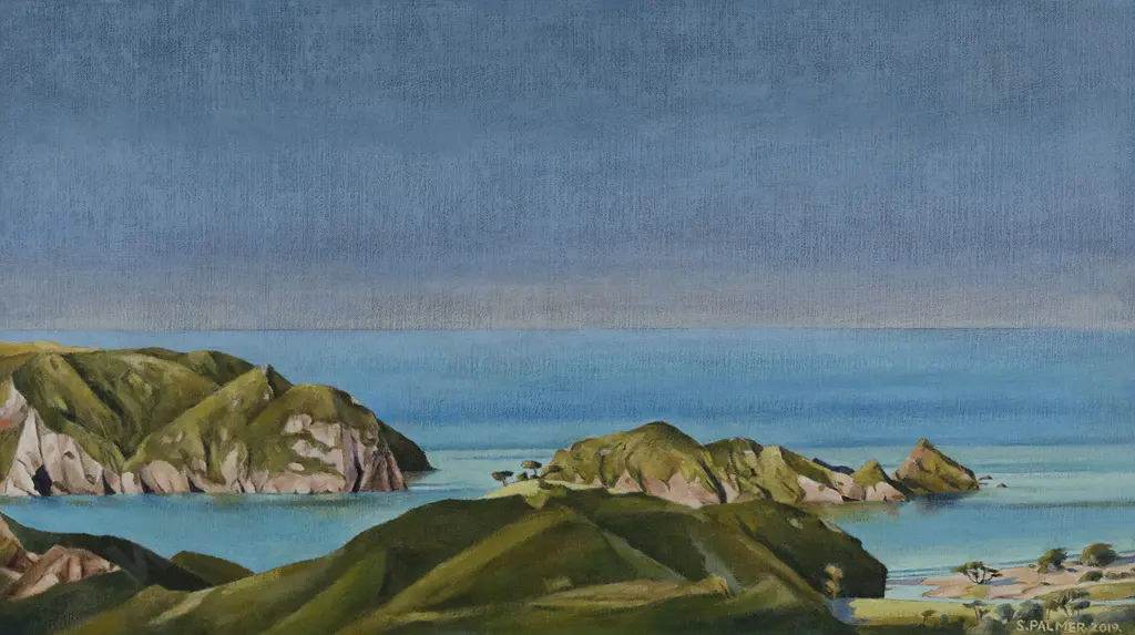 Stanley Palmer (b 1936) - Study for Harataonga - Rakitu Image 1++
