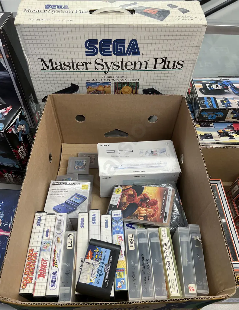 Large Qty of Assorted Vintage Consoles/Games Including Boxed Sega Master System Plus Image 1++