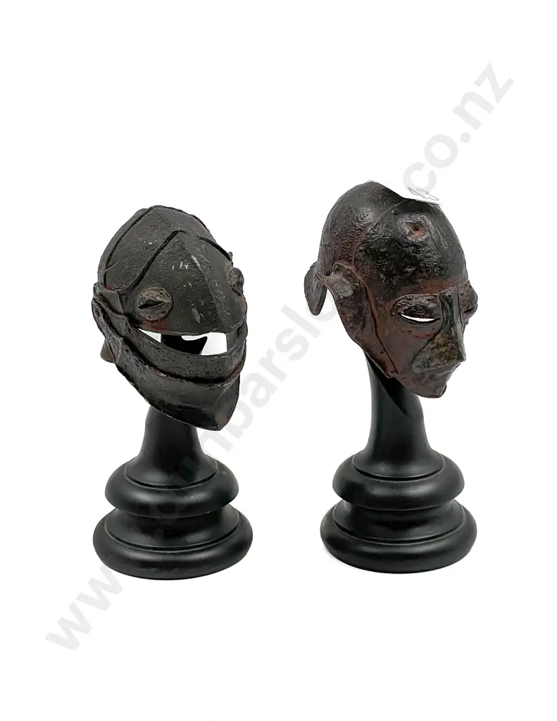 Lord of the Rings - Two Small Cast Iron Orc Helmets Image 1++