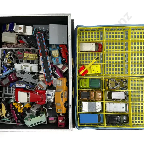 Quantity Diecast Matchbox Vehicles with Carry Case