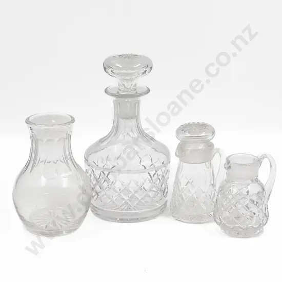 Four Pieces of Assorted Crystal and Glassware Incl. Decanter