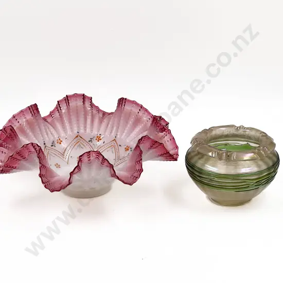 Two Pieces of Art Glass Incl. Loetz Style Vase