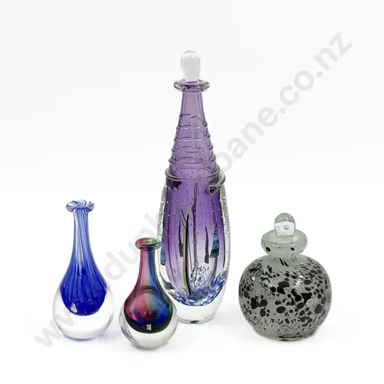 Four Pieces of Assorted Art Glass Incl. Scent Bottles