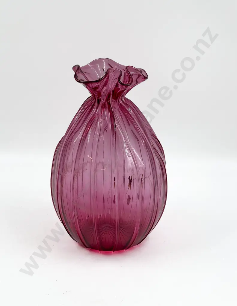 Large Cranberry Glass Vase Image 1++