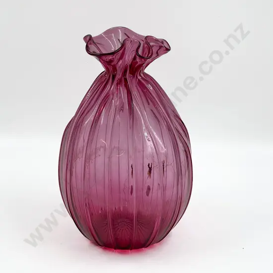 Large Cranberry Glass Vase