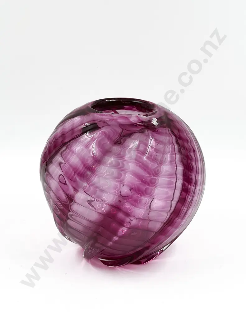 Heavy Cranberry Glass Vase Image 1++