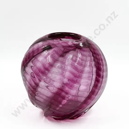 Heavy Cranberry Glass Vase