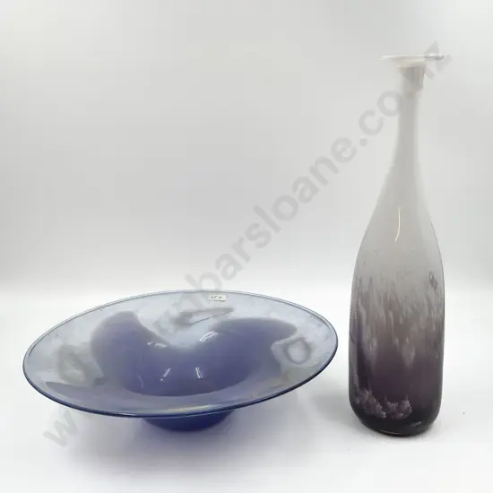 Two Pieces of Glass Incl. Tony Kuepfer Bottle Vase