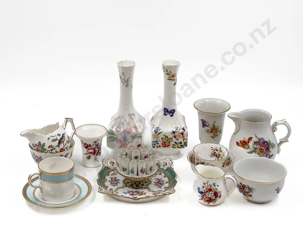 Box of Assorted Fancy China Incl. Aynsley and RCD Image 1++