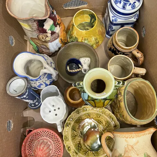 Box of Assorted Fancy China & Pottery Etc.