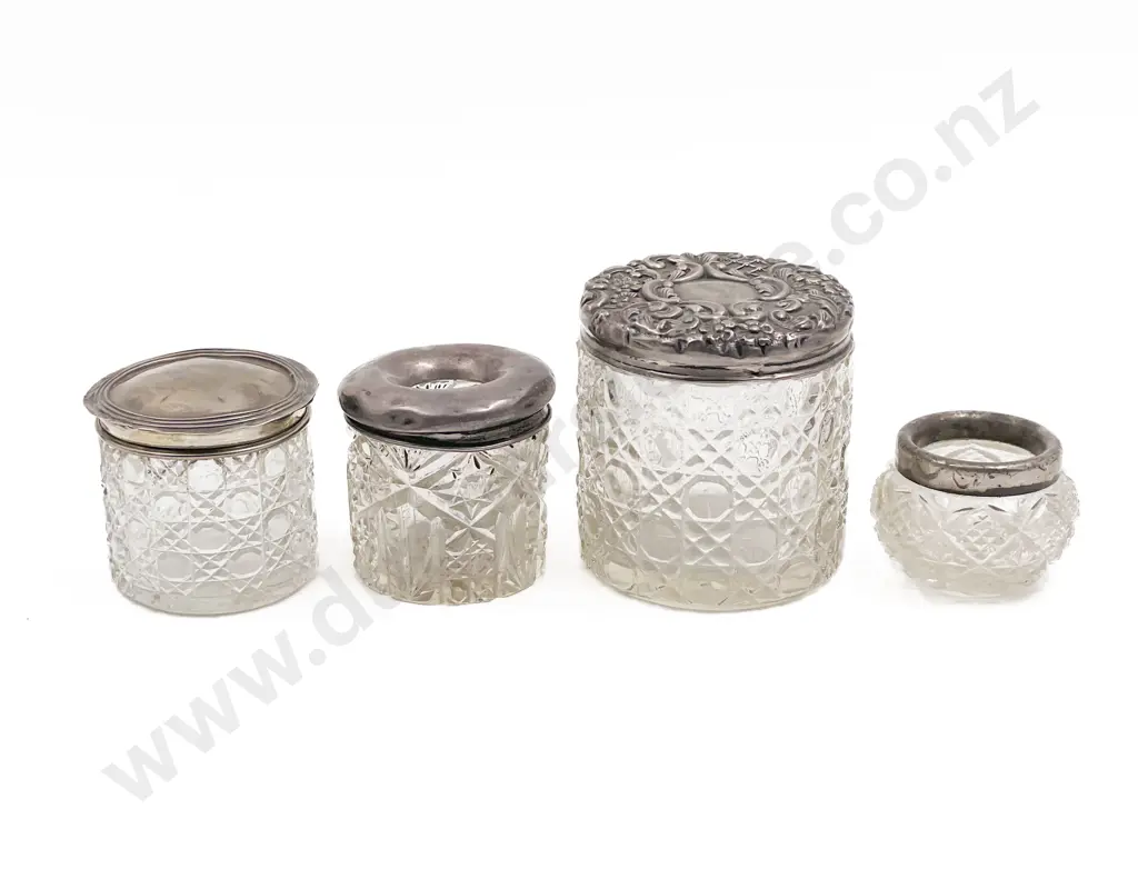 Four Assorted S/S Topped Vanity Pots Image 1++