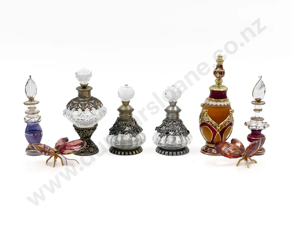 Box of Assorted Art Glass Scent Bottles Etc. Image 1++