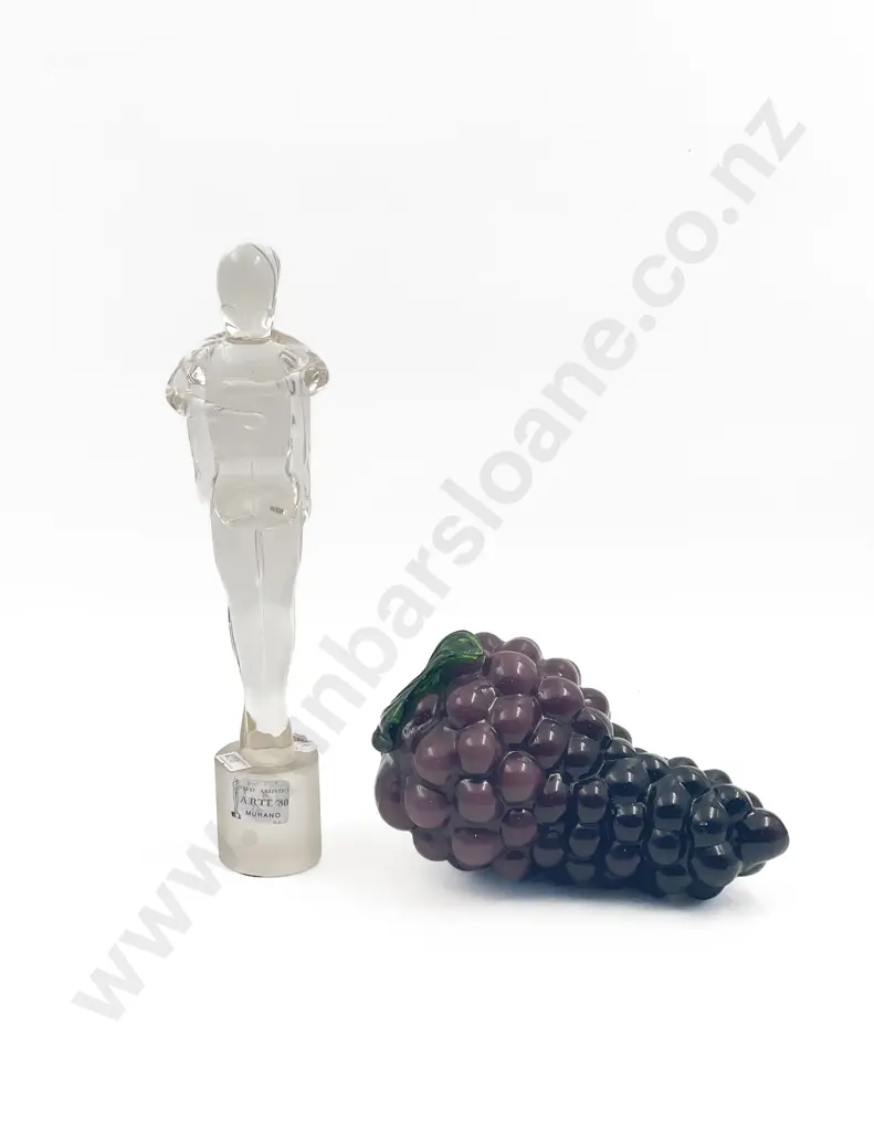 Murano Arte-80 Glass Figure Group Together with Art Glass Grapes Image 1++