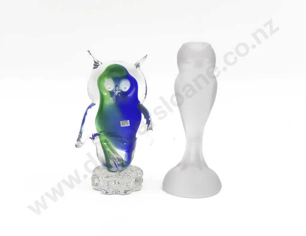 Murano Art Glass Owl Together with French Art Glass Owl Image 1++
