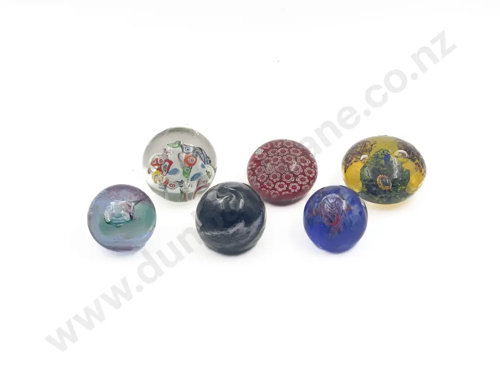 Six Art Glass Paper Weights Image 1++