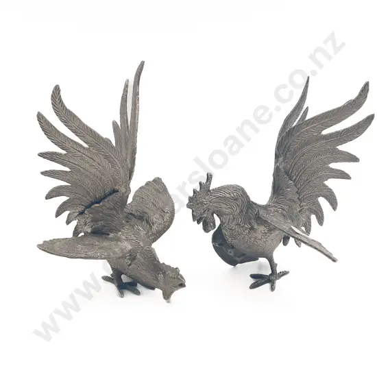 Pair of Fighting Rooster