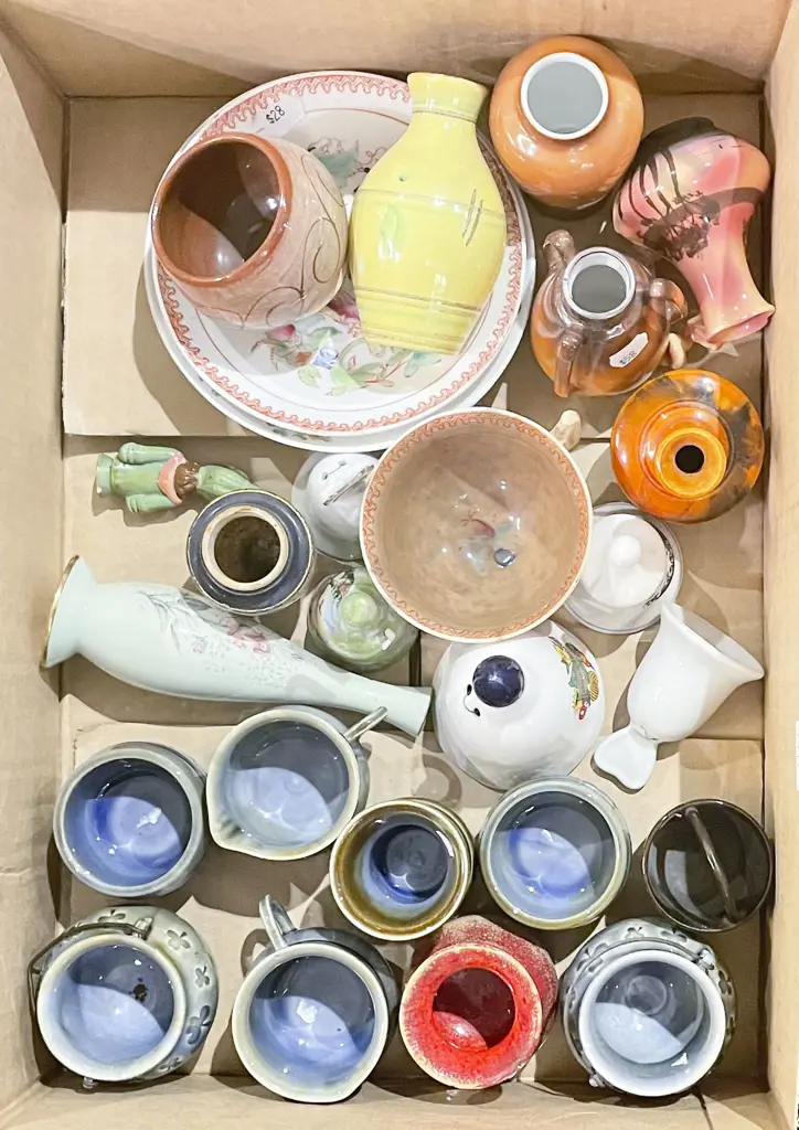 Box of Assorted China Including Wade and Bayreuth Image 1++