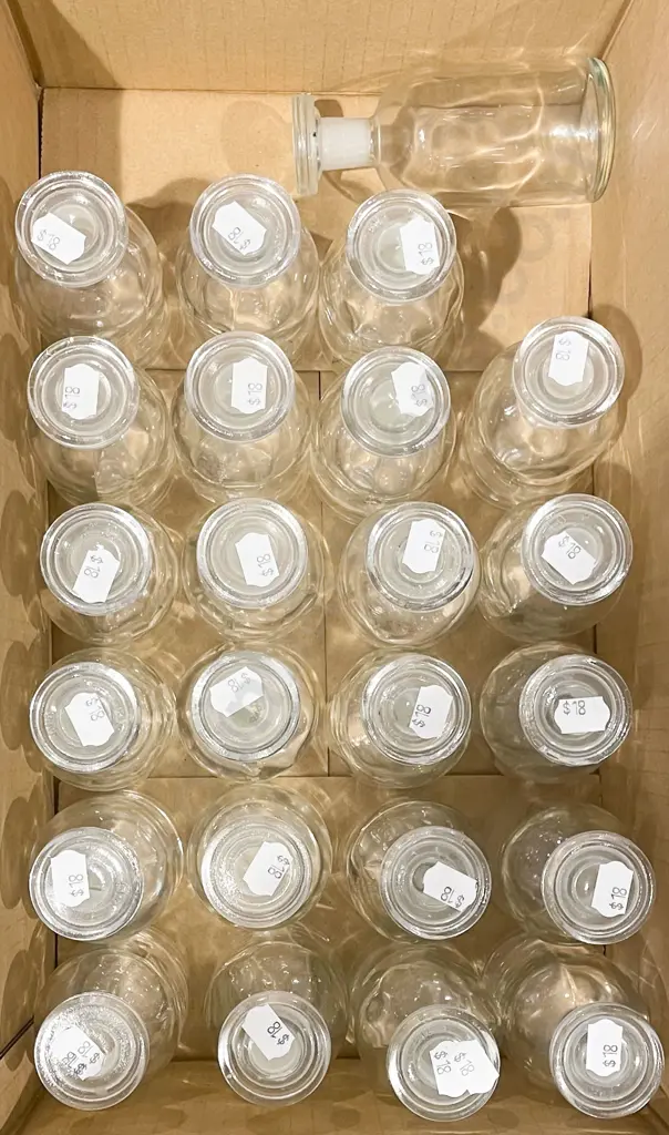Twenty Four Small Lidded Chemist Bottles Image 1++