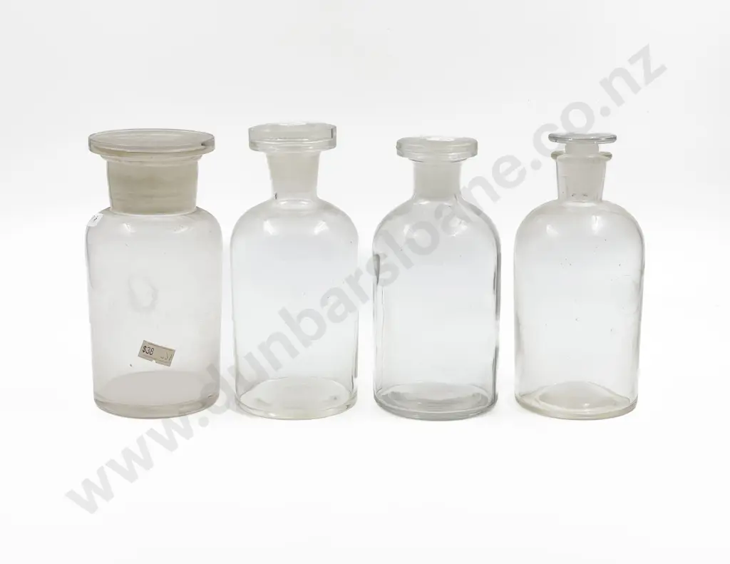 Four Assorted Vintage Chemist Bottles Image 1++