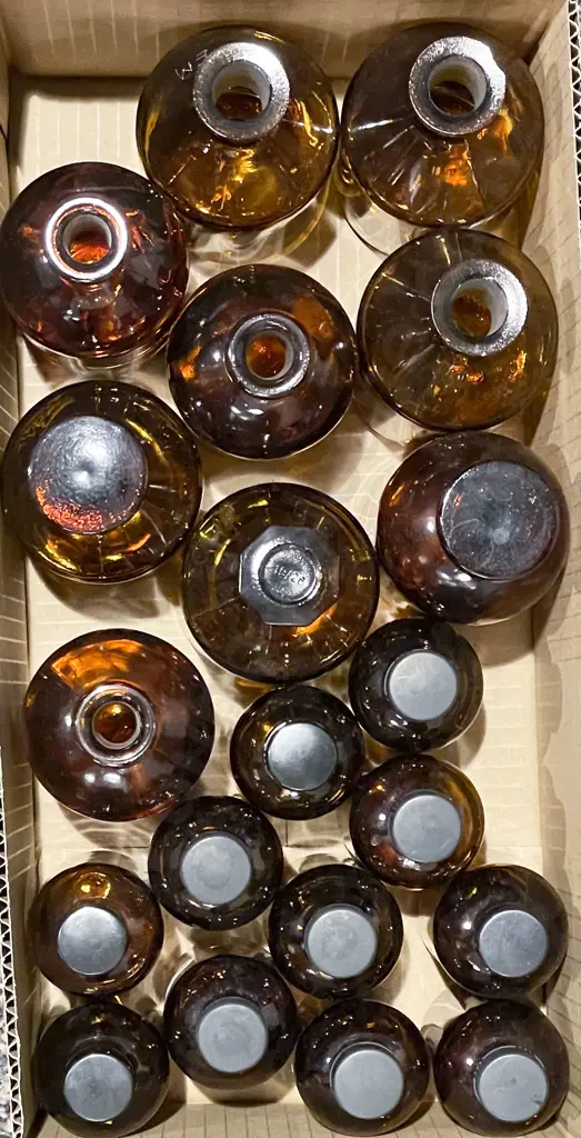 Small Box of Assorted Chemist Bottles Image 1++