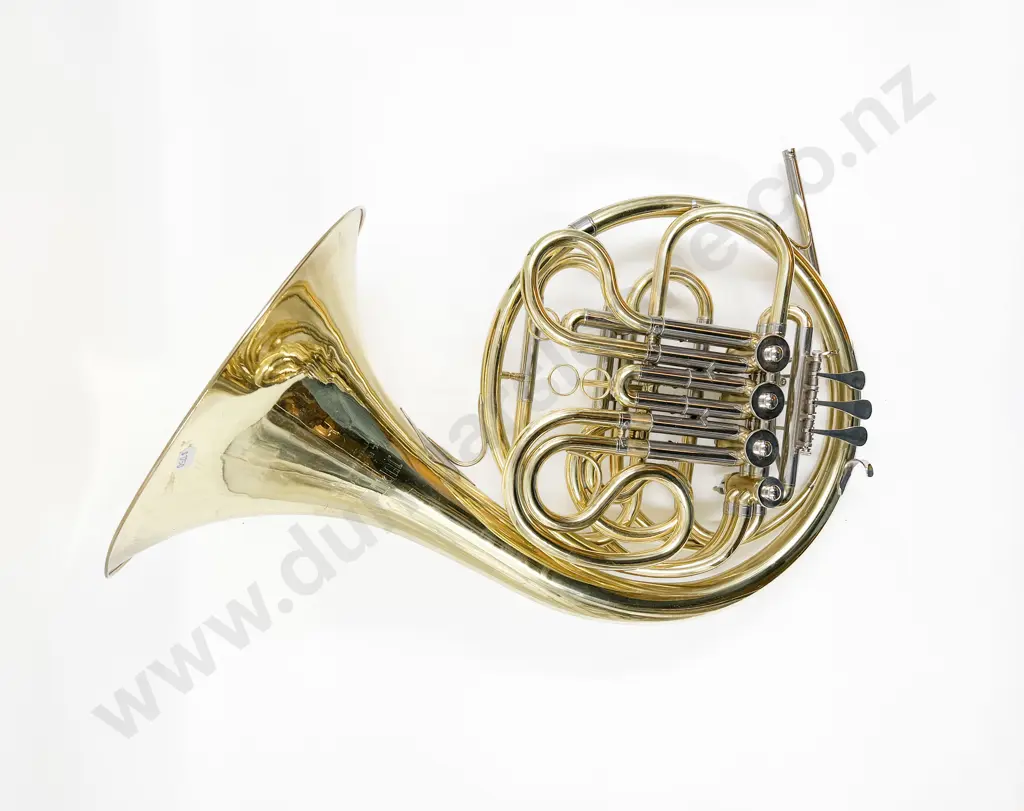 Brass French Horn in Case Image 1++