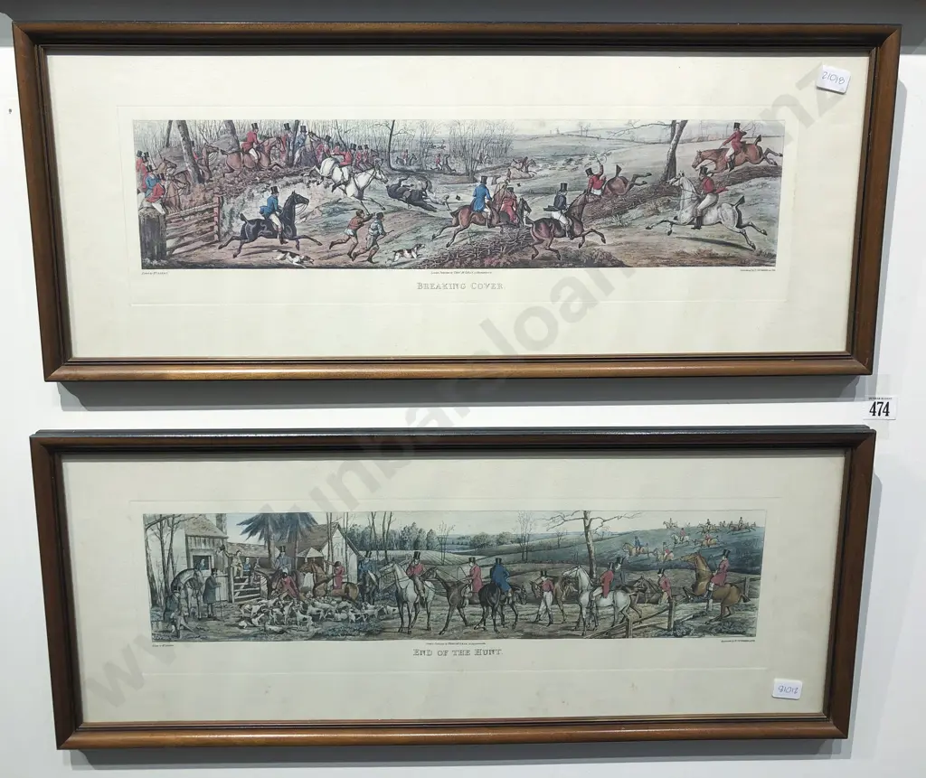Two Hunting Scene Book Plates Image 1++