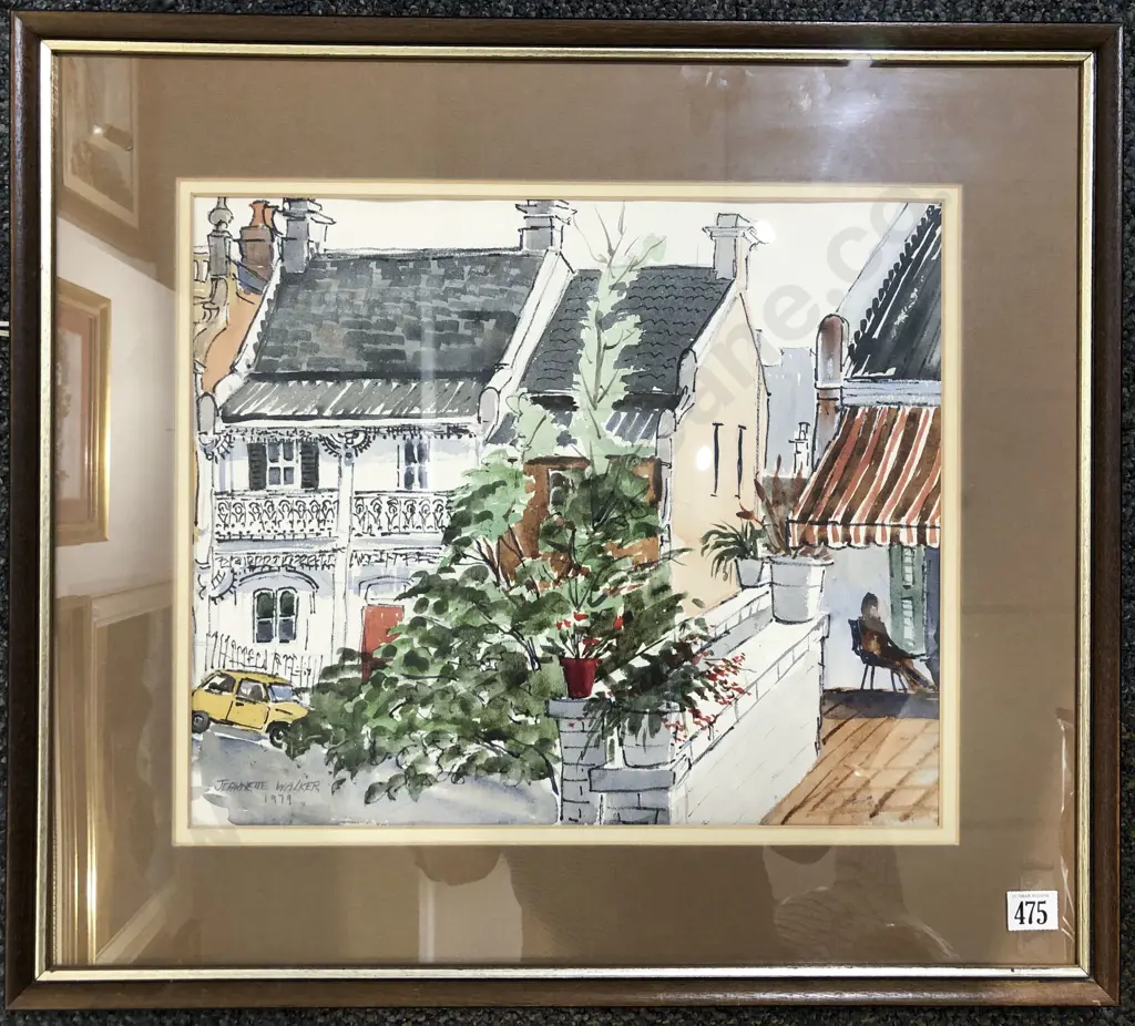 Jeannette Walker - Rooftop Scene - Watercolour Image 1++