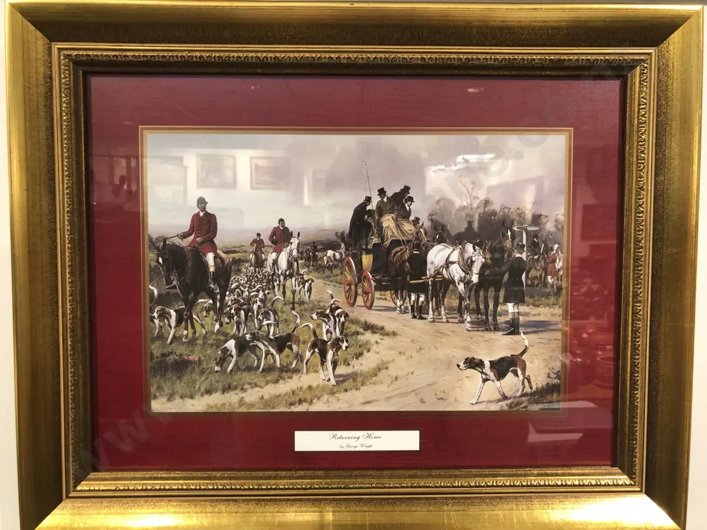 Four Gilt Framed George Wright Hunting Prints Image 1++