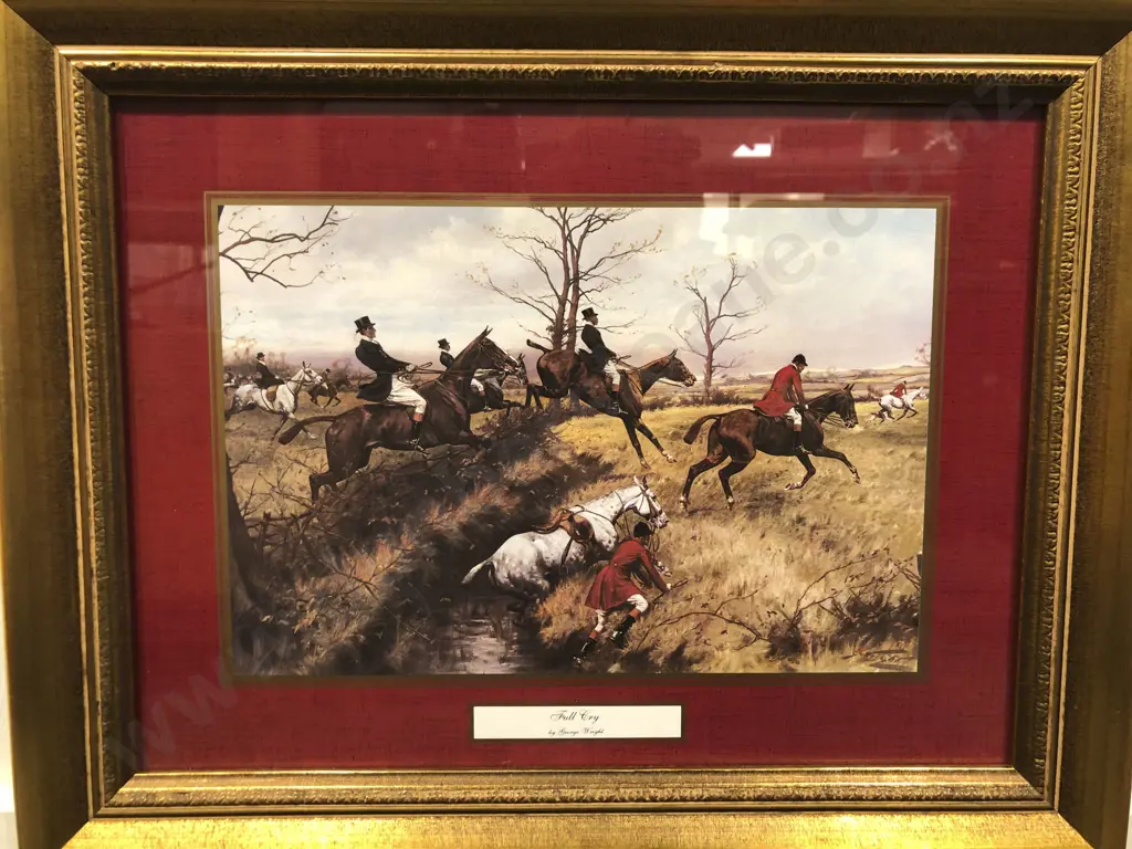 Four Gilt Framed George Wright Hunting Prints Image 1++