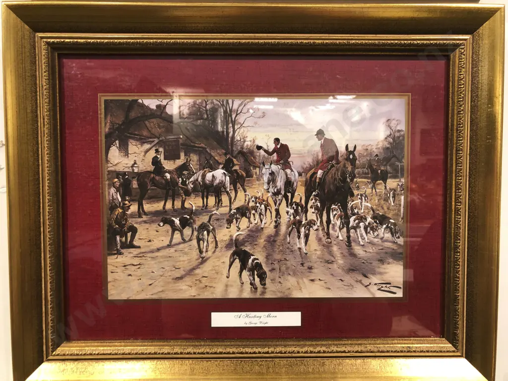 Four Gilt Framed George Wright Hunting Prints Image 1++