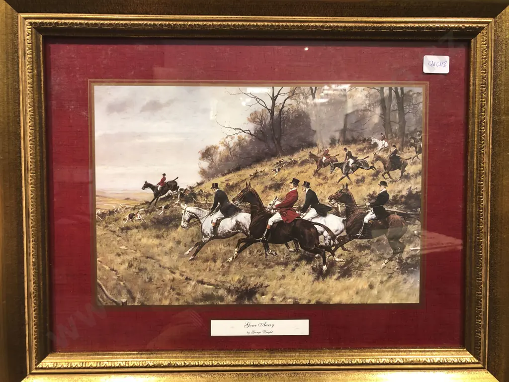 Four Gilt Framed George Wright Hunting Prints Image 1++