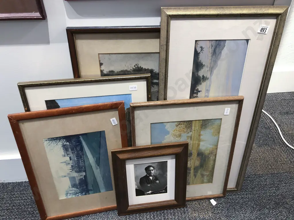 Six Assorted Framed Prints and Originals Image 1++