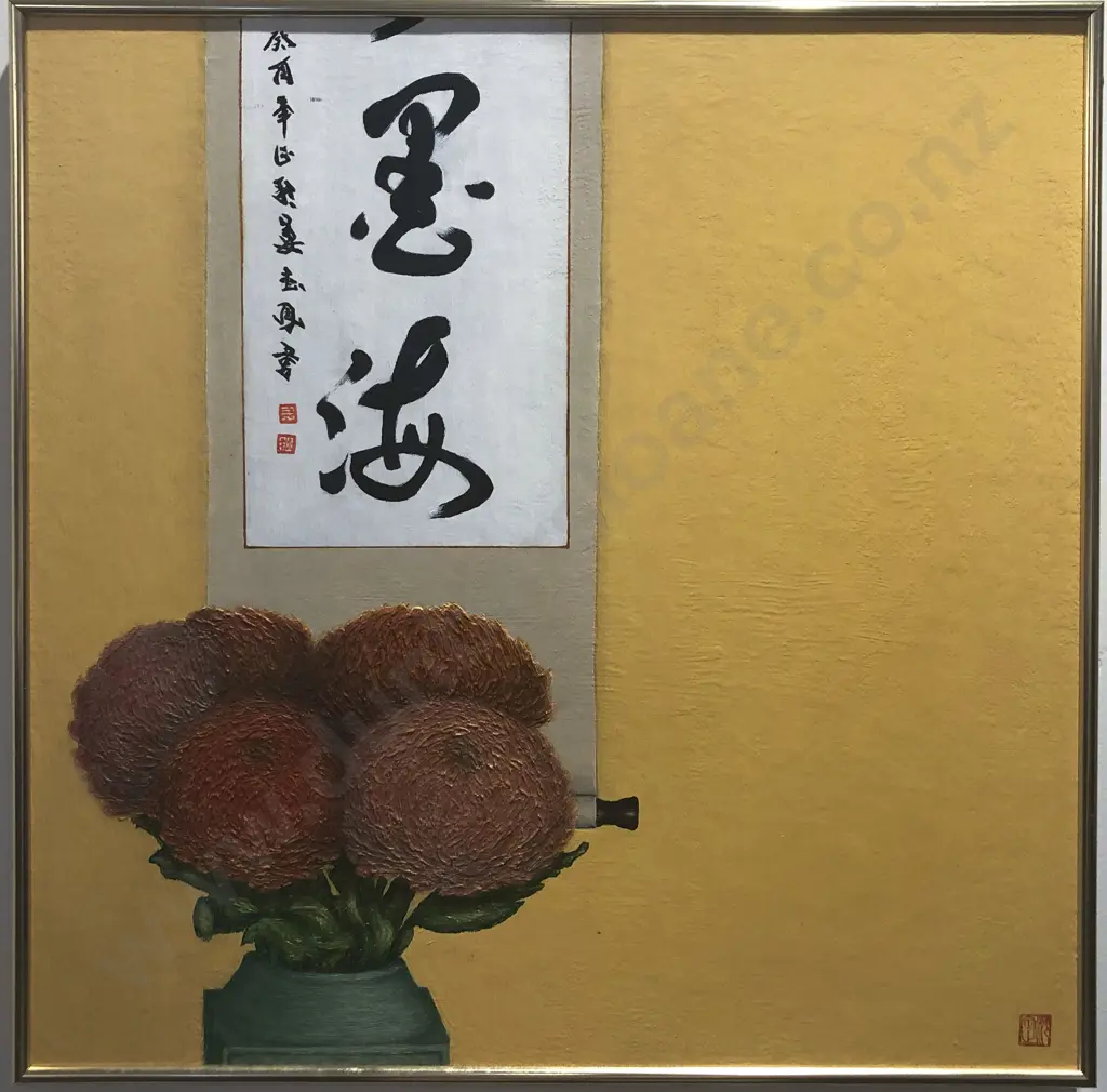Richard Shallcrass - Chrysanthemums & Scroll Image 1++