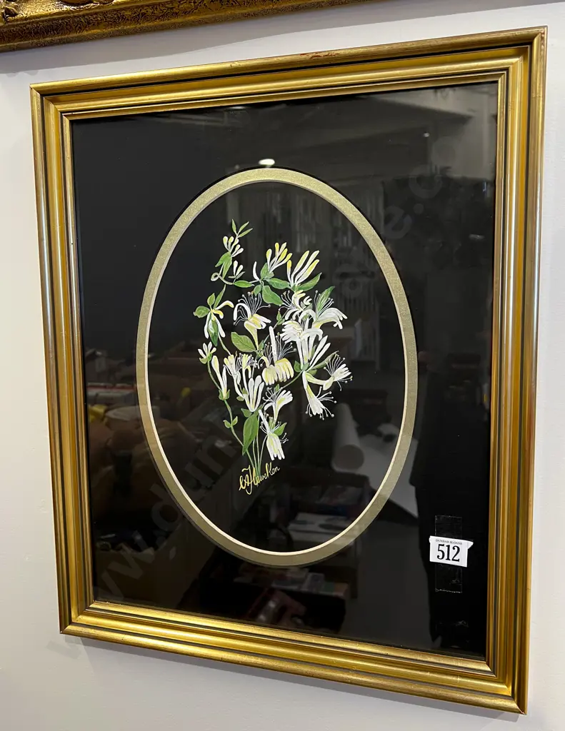 Cheryl Flewellen - Lonicera - Acrylic on Black Paper Image 1++