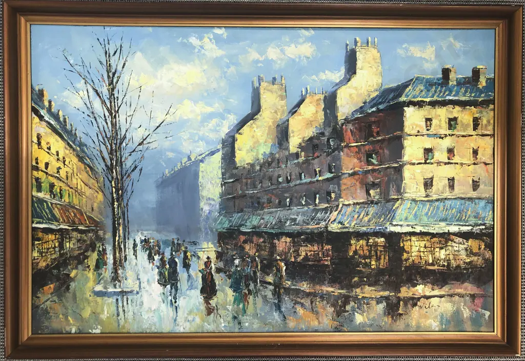 Oil Parisienne Street Scene Image 1++