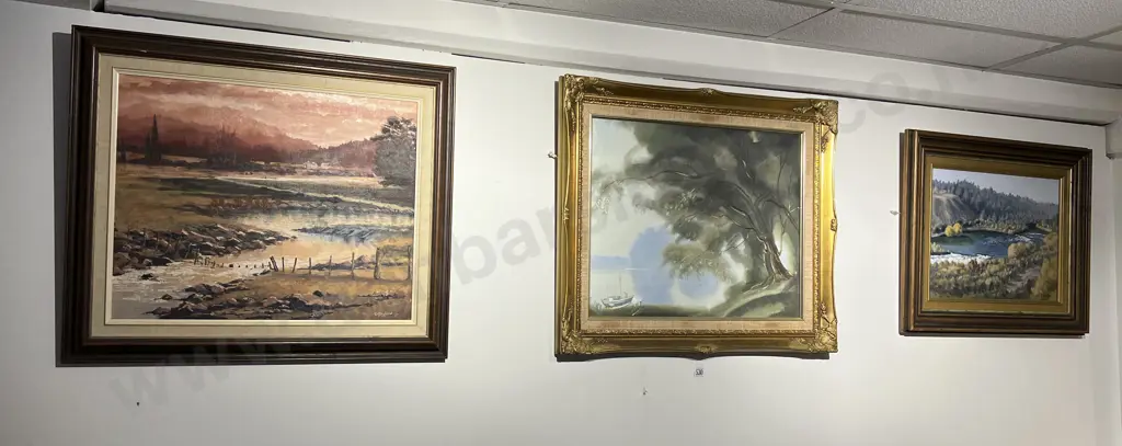 Val Raymond Oil on Board Together with Two Other Oils Image 1++