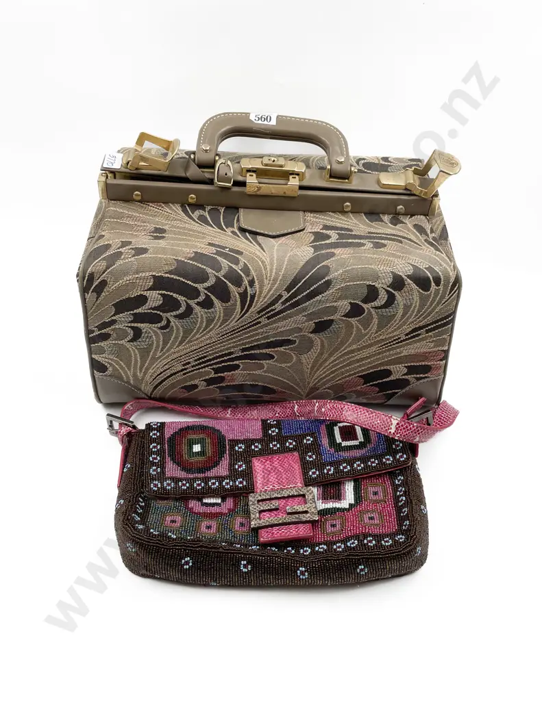 Two Vintage Bags Including Faux Fendi Image 1++