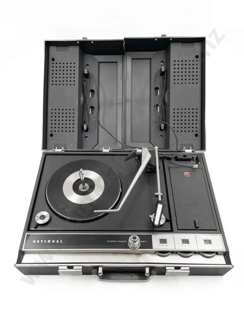 National Vintage Travel Record Player Image 1++