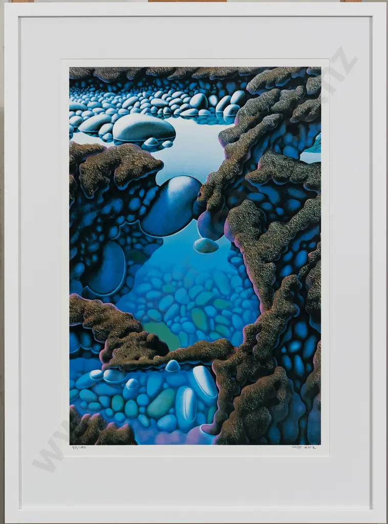 Michael Smither (b 1939) - Three Rock Pools & Lava Flow Image 1++