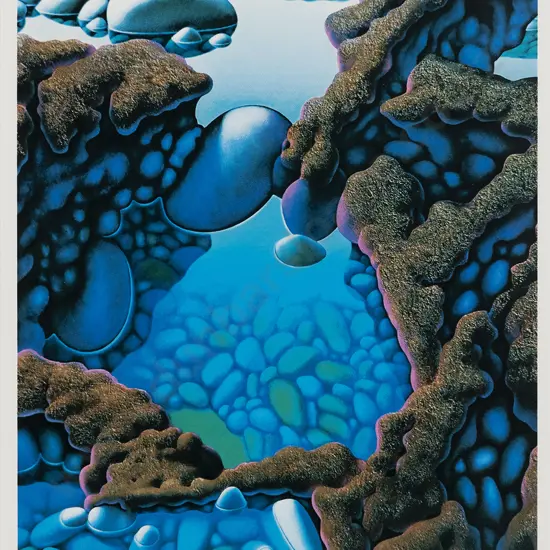 Michael Smither (b 1939) - Three Rock Pools & Lava Flow