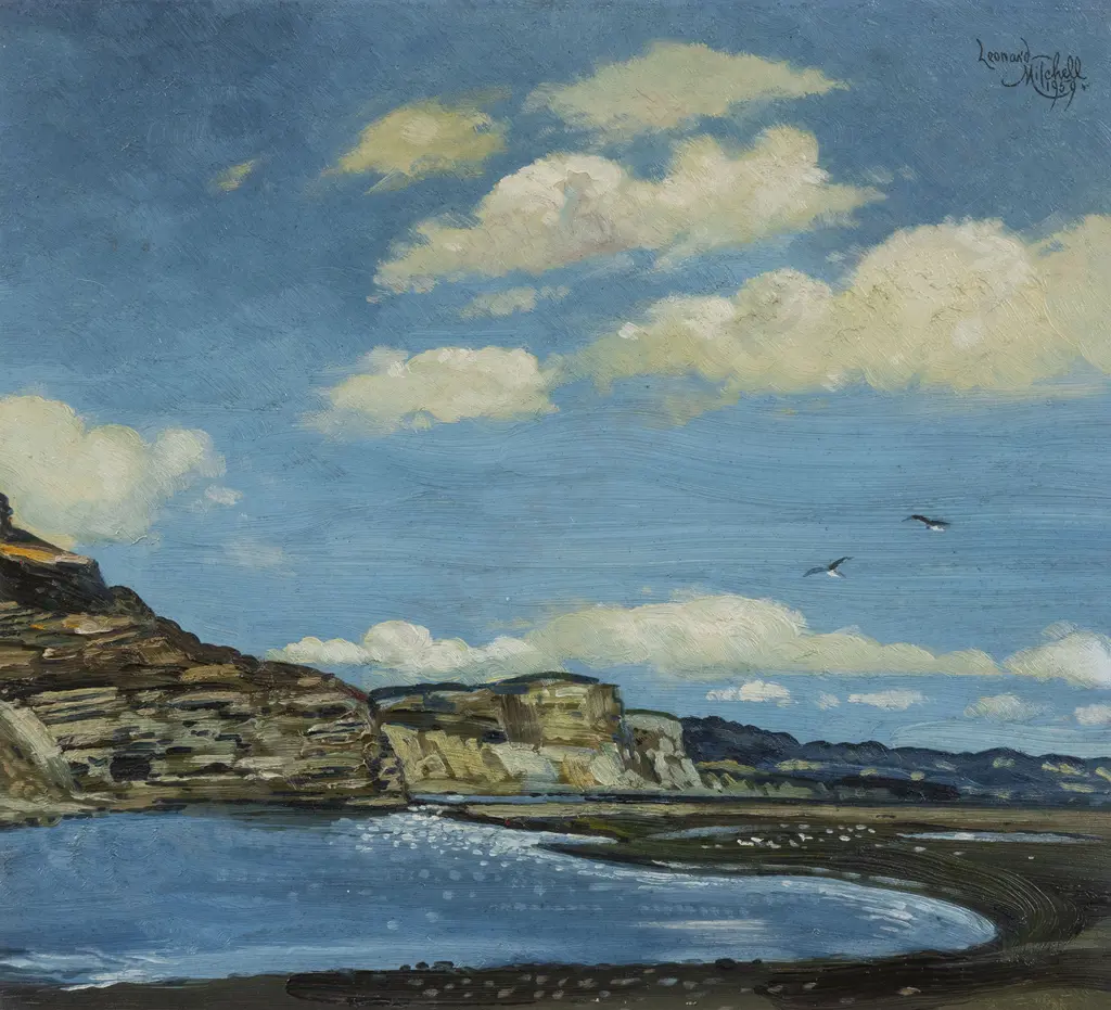 Leonard Mitchell (1925 - 1980) - The Blue Lagoon Lake Ferry Wairarapa Image 1++