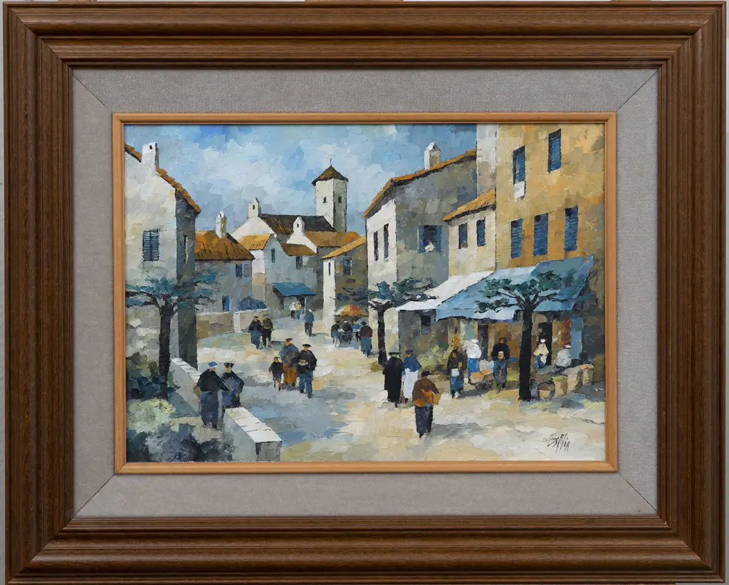 Tom Esplin (1915 - 2005) - Little Corner of Calabria Italy Image 1++