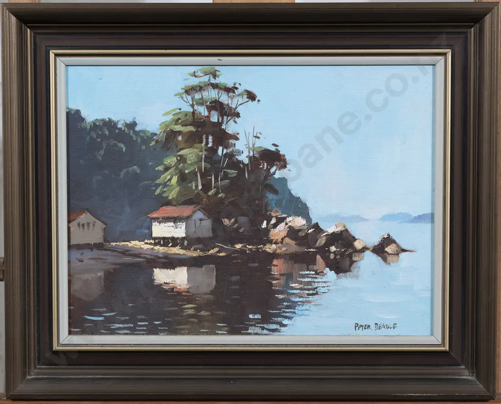Peter Beadle (b 1933) - Boatshed Golden Bay Stewart Island Image 1++
