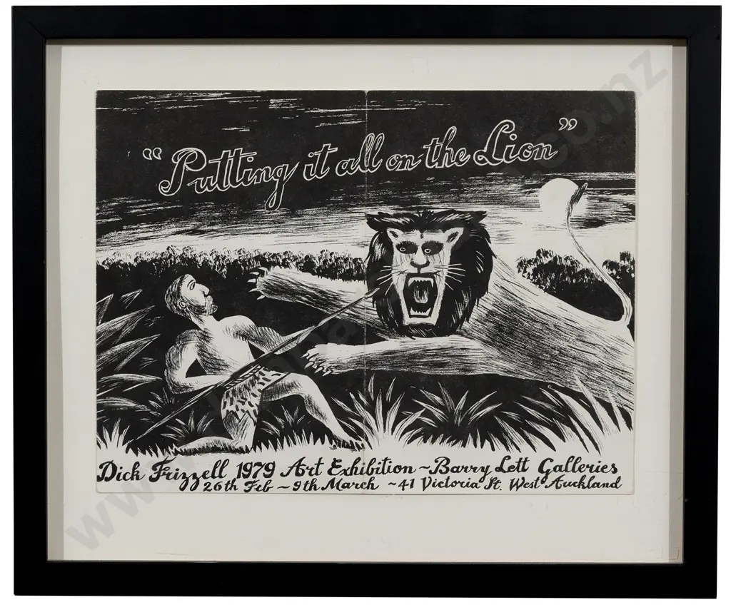 Dick Frizzell (b 1943) - Putting it all on the Lion Image 1++