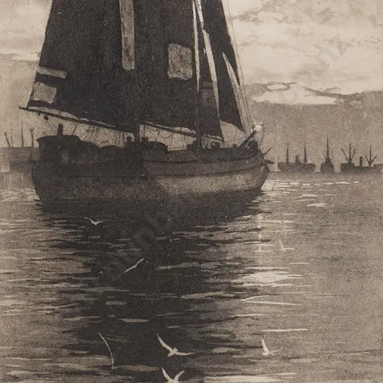 Trevor Lloyd (1863 - 1937) - Moonlight on the Waitemata